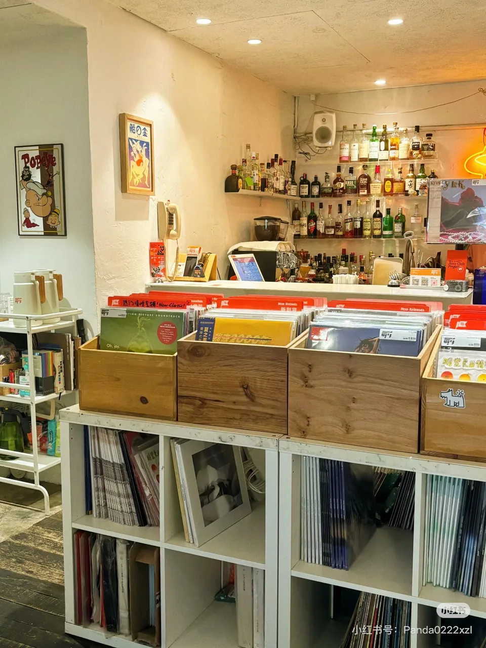 Vinyl records displayed inside Mintone Record Store; original RedNote watermark retained